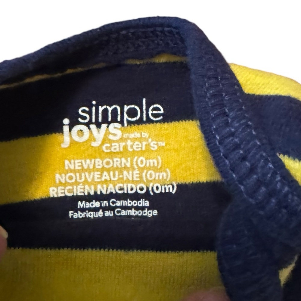 Babies’ Simple Joys Set Of 5 Gender Neutral Short Sleeved Onesies. Size Newborn. - Picture 6 of 7